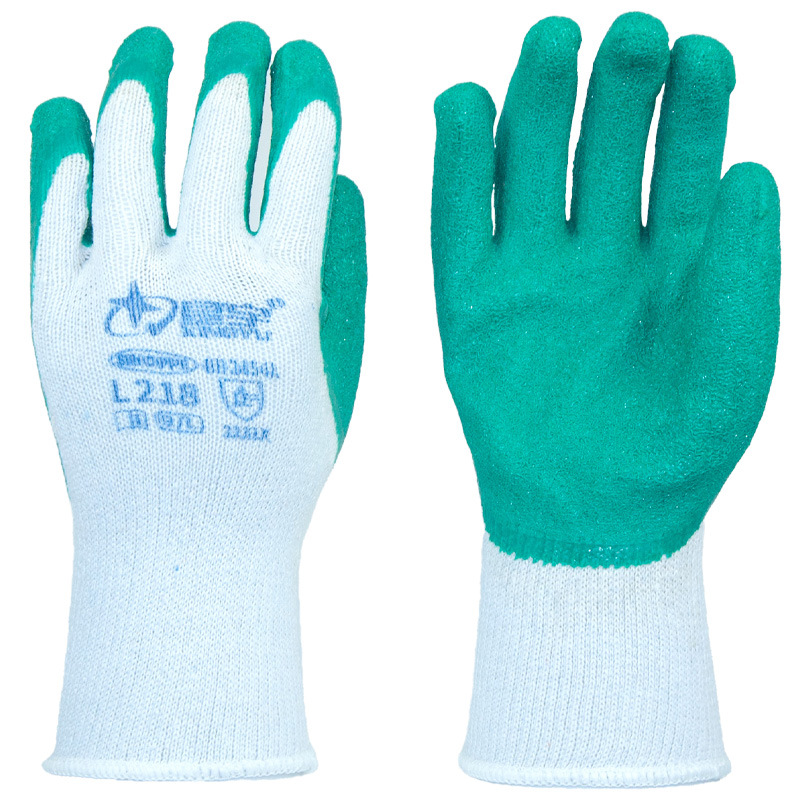 Xingyu L208 semi-látex estriado antideslizante antideslizante engrosado anti-corte de 10 agujas de protección laboral mano durable