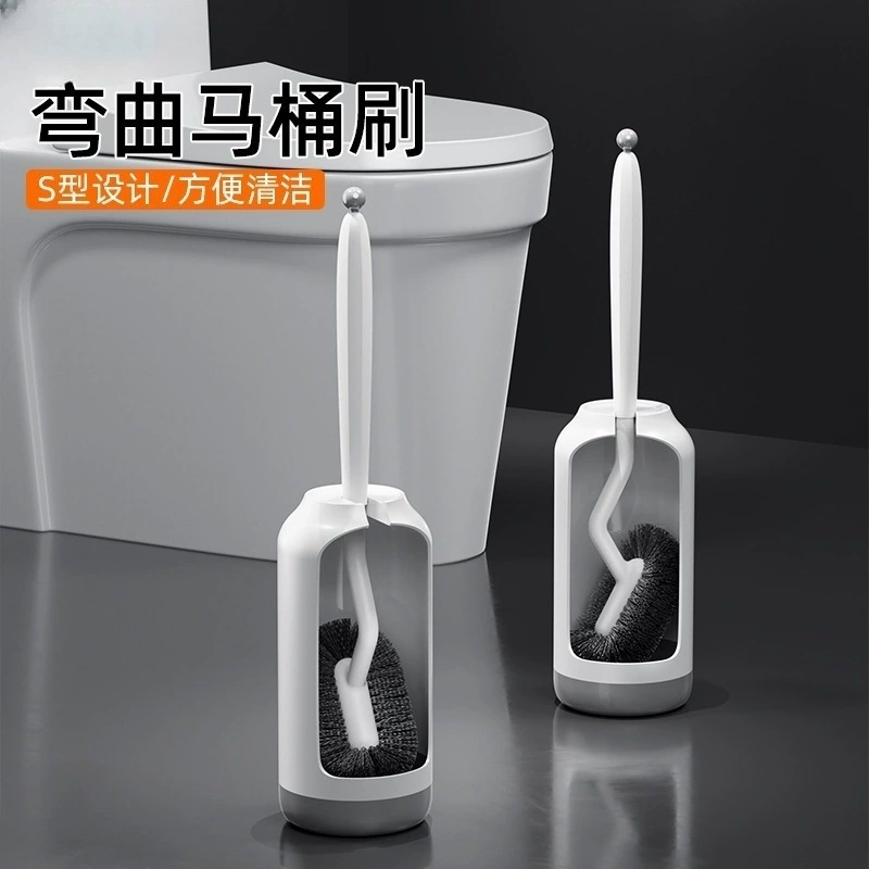 Щетка для унитаза бытовая без тупиков, новинка 2024 года, настенная основа, щетка для ванной комнаты с длинной ручкой, пластиковая щетка для унитаза