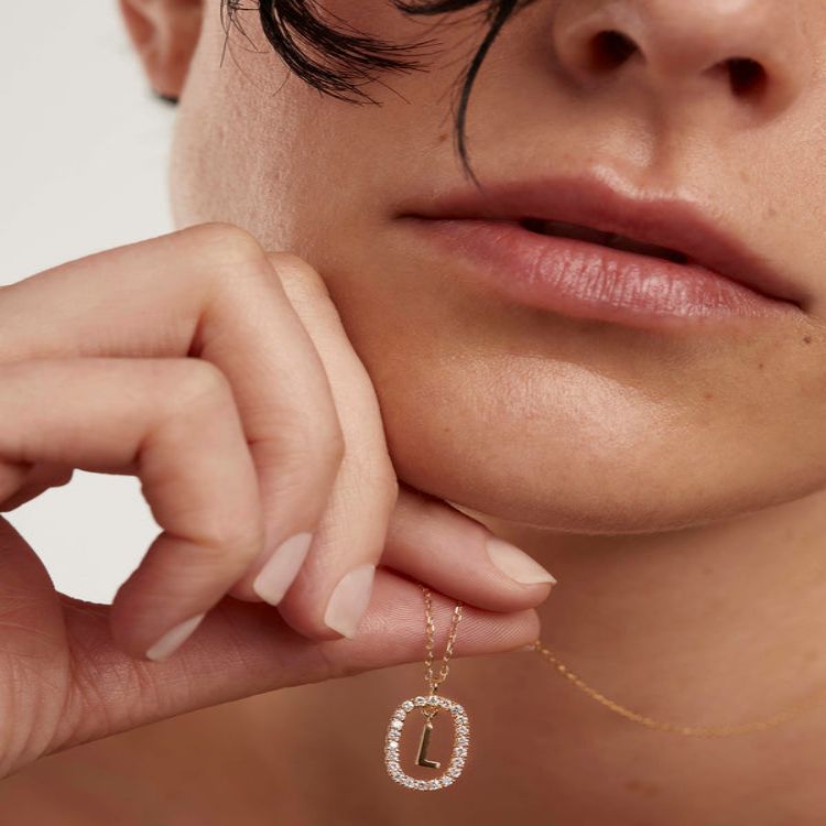 Electroplating Gold Plating Process Platinum Plated Plating Material 925 Sterling Silver Pendant Material 925 Sterling Silver Plating Letter Pendant Necklace