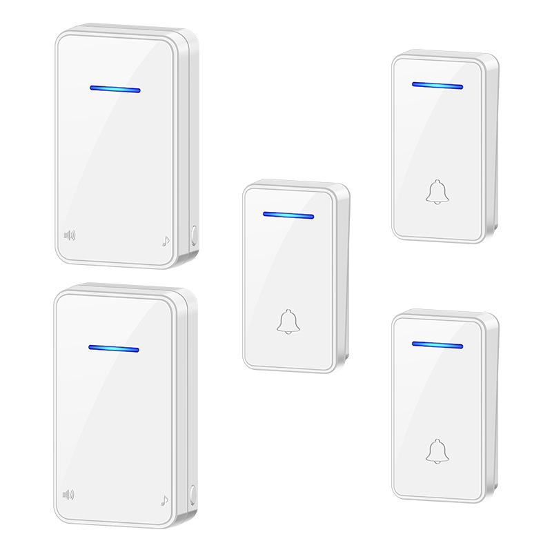 美规欧规英规家用自发电无线门铃防水免电池免布线三拖二电子门铃