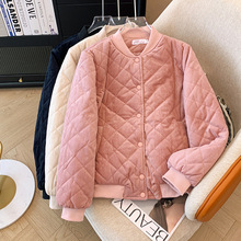 冬季新款棉衣女士中年韩版棒球服气质棉服短款休闲保暖金丝绒外套