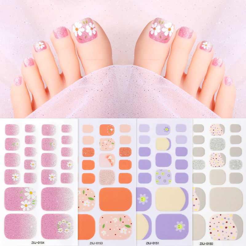 Zhengxiang Toe Manicure Stickers Internet Celebrant Summer Daisy Foot Nail Stickers Little Red Riding Book Explosive Flower Manicure Stickers