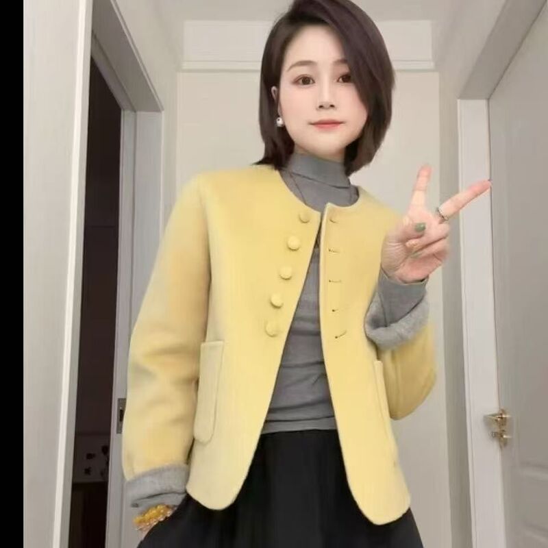 2025新款正反两面穿羊绒小香风双面羊毛大衣小个子显瘦羊毛呢外套|undefined