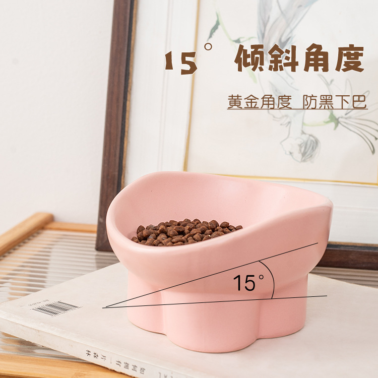 猫ボウル、セラミックフードボウル、ウォーターボウル、頚椎保護、高脚斜め口猫水飲みボウル、ペットボウル、犬用ライスボウル、フードボウル|undefined