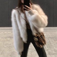 【银渐层】高级感休闲环保皮草女冬季新款短款显瘦毛毛外套