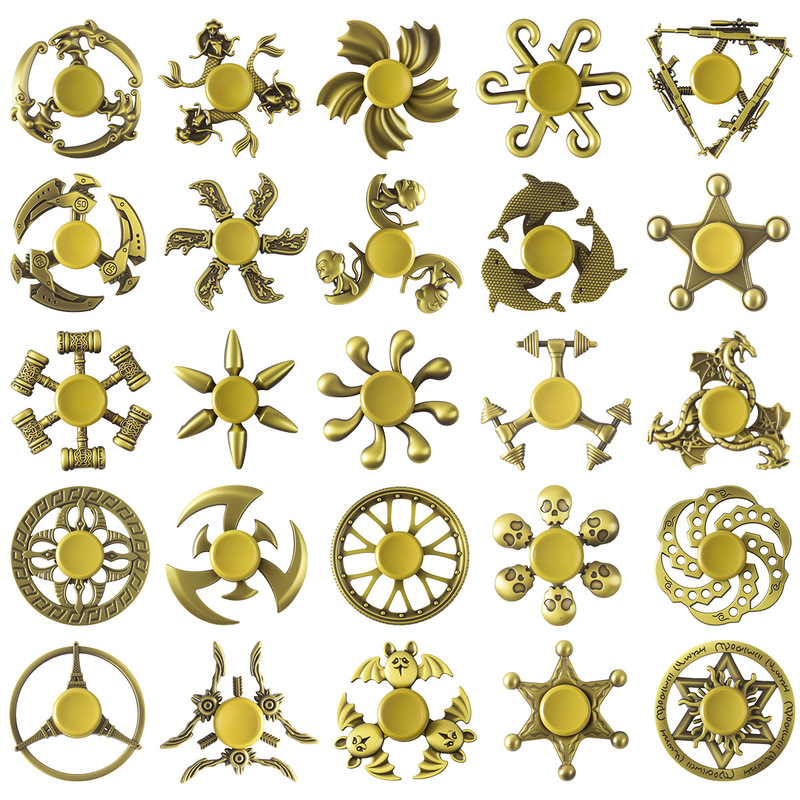 Cross-Border Fidget Spinner Zinc Alloy Antique Bronze Color Cool Spinning Toy Stress Relief Edc Small Gift
