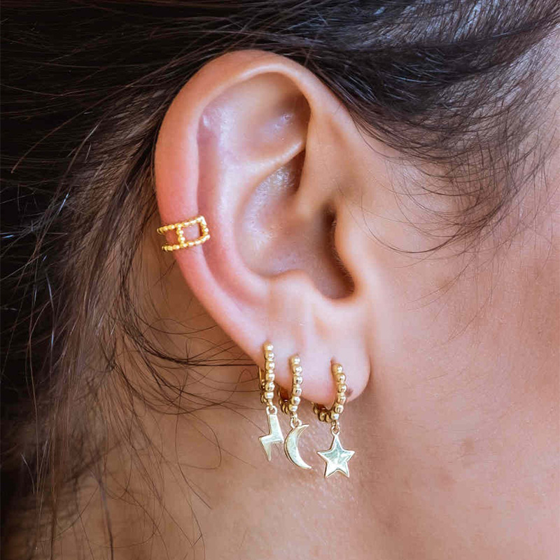 Artificial Gemstones Inlay Material New Style Copper Gold Plated Inlaid Zircon Lighting Pendant Earrings