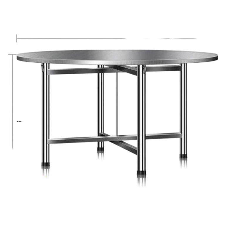 Mesa redonda 304, comedor portátil de acero inoxidable, puesto de comida plegable para el hogar, mesa redonda, comedor, banquete de restaurante, Amazon