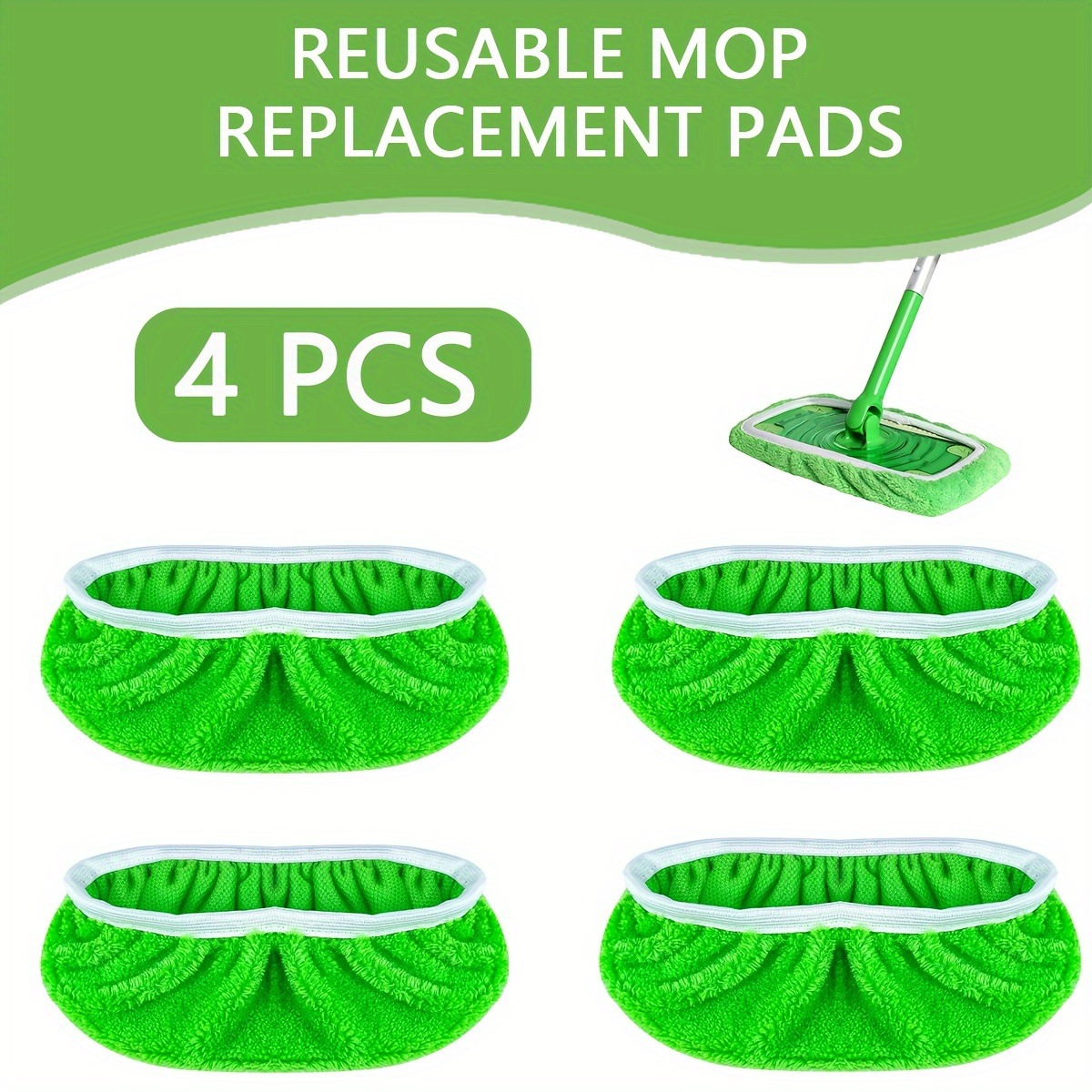 2025 new cross-border 4/8/12/16 pcs washable microfiber mop pads durable