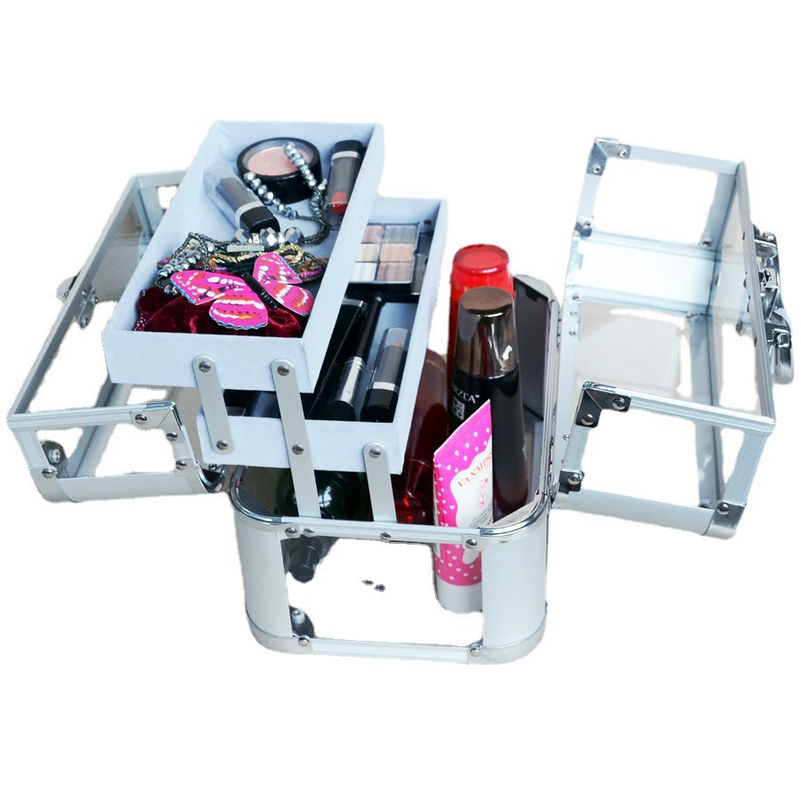 Акрил ручной косметический сундук Ювелирный сундук из алюминиевого сплава ювелирные изделия витрина коробка ручной акрилатный косметический сундук