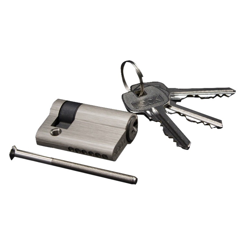 Estándar europeo 45mm cobre cerradura cilindro calabaza media cerradura cilindro invisible puerta cerradura accesorios completo cobre llave media cerradura cilindro