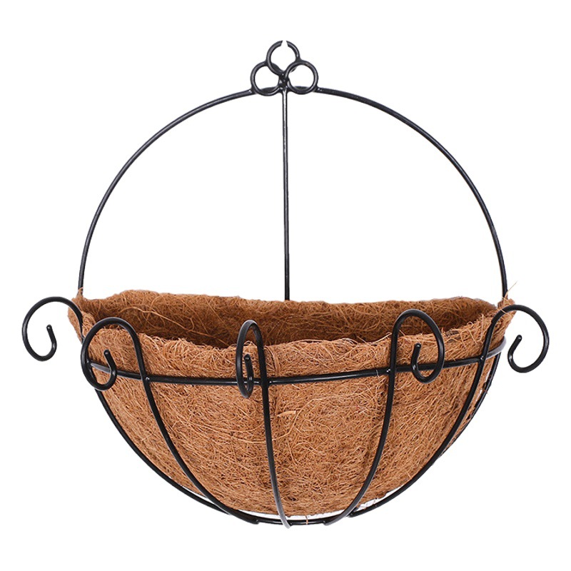 Cesta de flores tejida a mano colgante de pared maceta colgante canasta interior sala de estar sauce paja tejida cesta de flores decorativas semicírculo colgante Cuenca