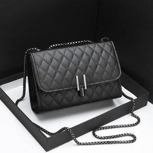 Black small shoulder bag, brand one-shoulder bag, chain bag, city style, western style