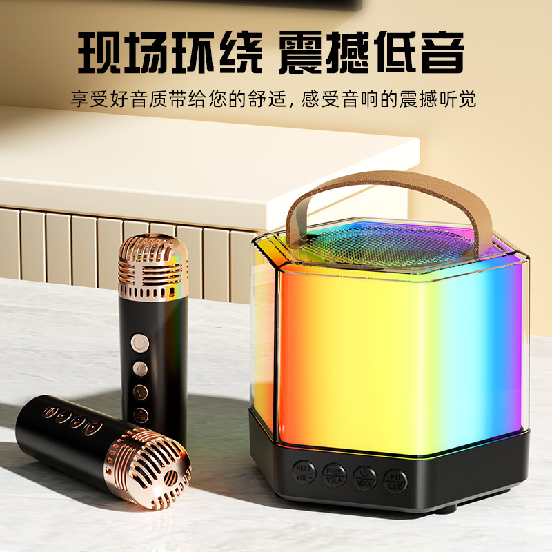 K12K30 Bluetooth カラオケ オーディオ オールインワン マイク マイク ライト付き アウトドア 子供 家族 KTV スピーカー セット|undefined