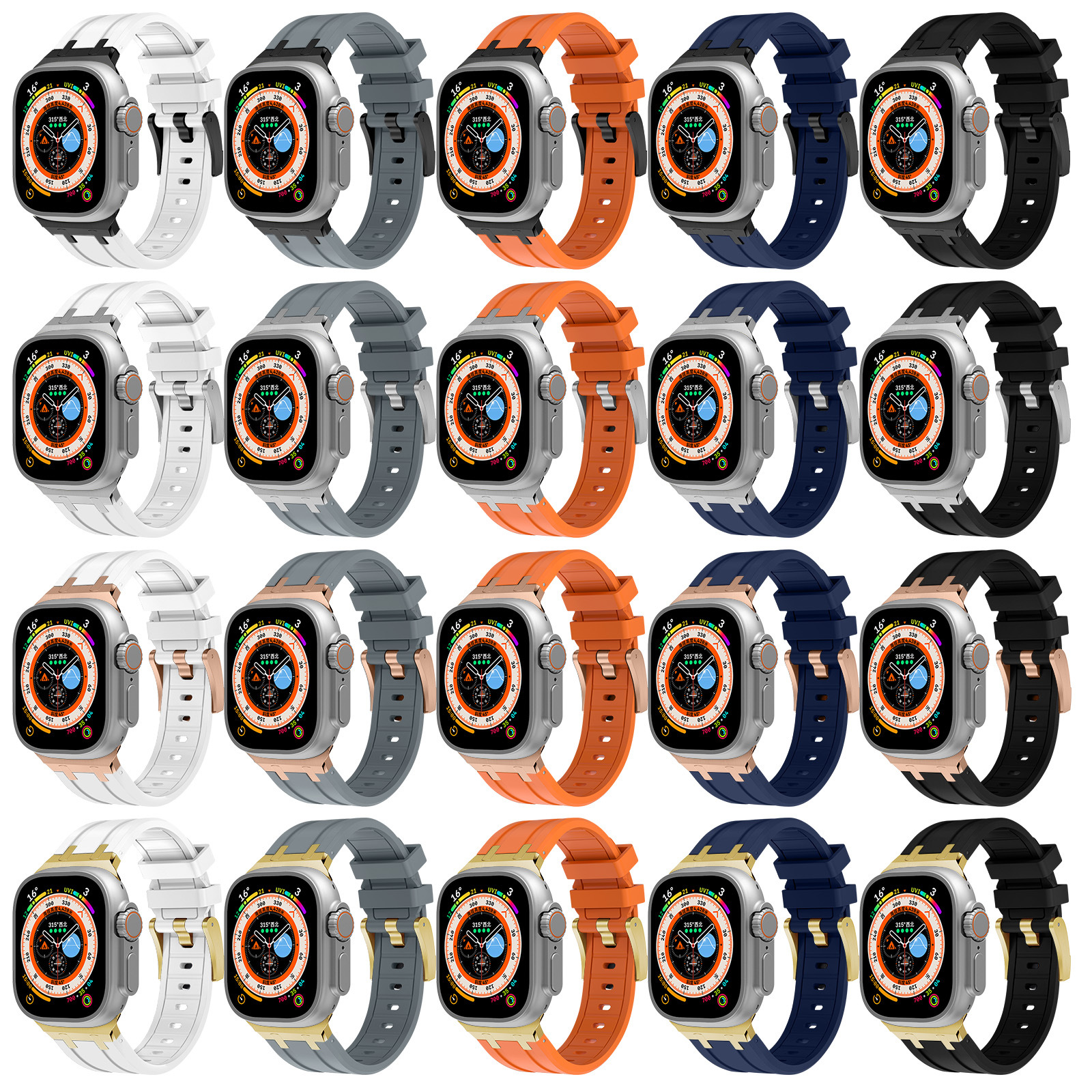 Adecuado para Apple reloj 12345678SE generación Apple I reloj conector de metal correa de silicona líquida