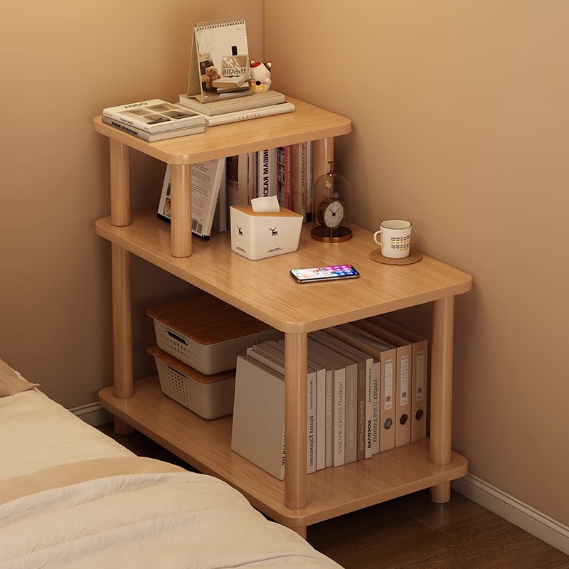 Estante de cabecera de la cama Estante de almacenamiento del dormitorio Estante pequeño junto a la cama Estante de esquina Estante de almacenamiento integrado contra la pared Estante de almacenamiento Reemplazo de cabecera de la cama