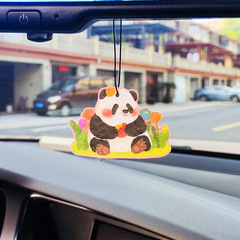 Car Scented Cardboard Car Truck Aroma Ornament Panda Flower Car Air Freshener Piece Long-lasting Wardrobe Home Decor Hanger