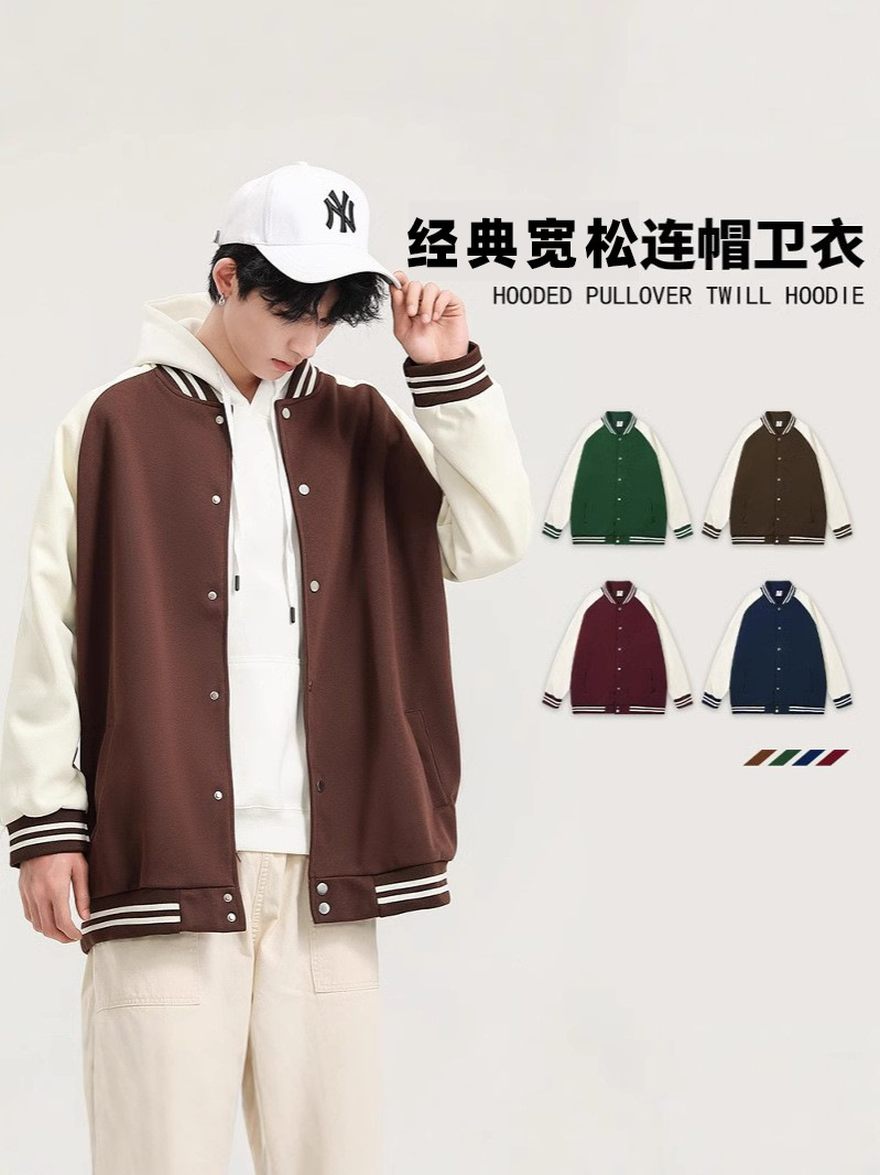 2024 otoño y invierno nuevo color de la chaqueta de vuelo de algodón 320G chaqueta de béisbol masculino y femenino logotipo de impresión