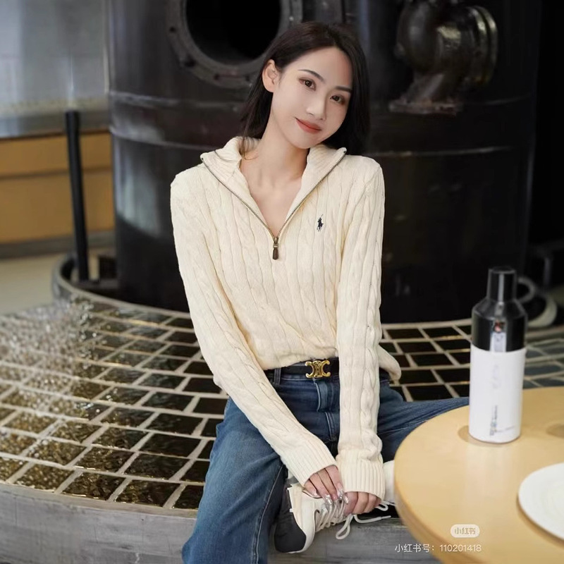 Cross-Border Dropshipping 2024 New Lf Home Correct Version Men's and Women's Same Style Lapel Half-Zip Top Knitwear Cross-Border Dropshipping 2024 New Lf Home Correct Version Men's and Women's Same Style Lapel Half-Zip Top Knitwear
