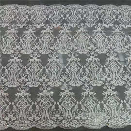 欧式连衣裙网布重工珠管亮片珠子奢华绣花布料婚纱晚礼服面料lace
