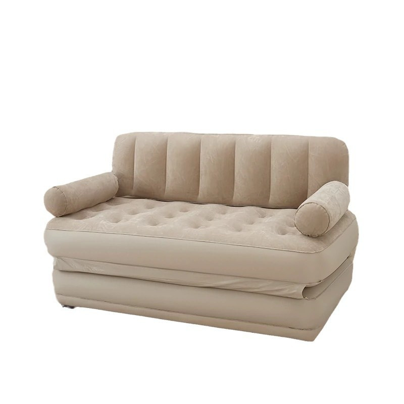 Fábrica directa perezosa doble uso sofá inflable plegable usuario doméstico cama de cojín de aire portátil 2 en 1