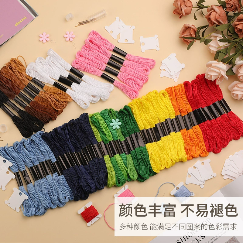 Новый продукт, 42 цвета, экологические длинноволокнистые хлопковые нитки для вышивания, специальные нитки для вышивания, нитки для вышивки крестиком ручной работы, оптовая продажа