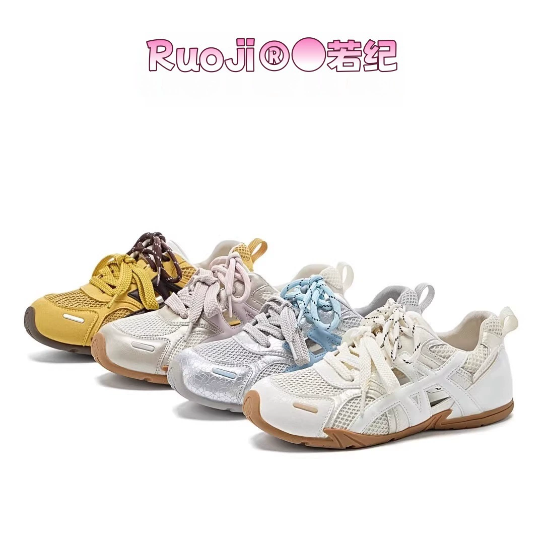 Европейская станция полые туфли немецко-тренировочные женские туфли 2025 новая корейская версия сетки дышащая повседневная обувь