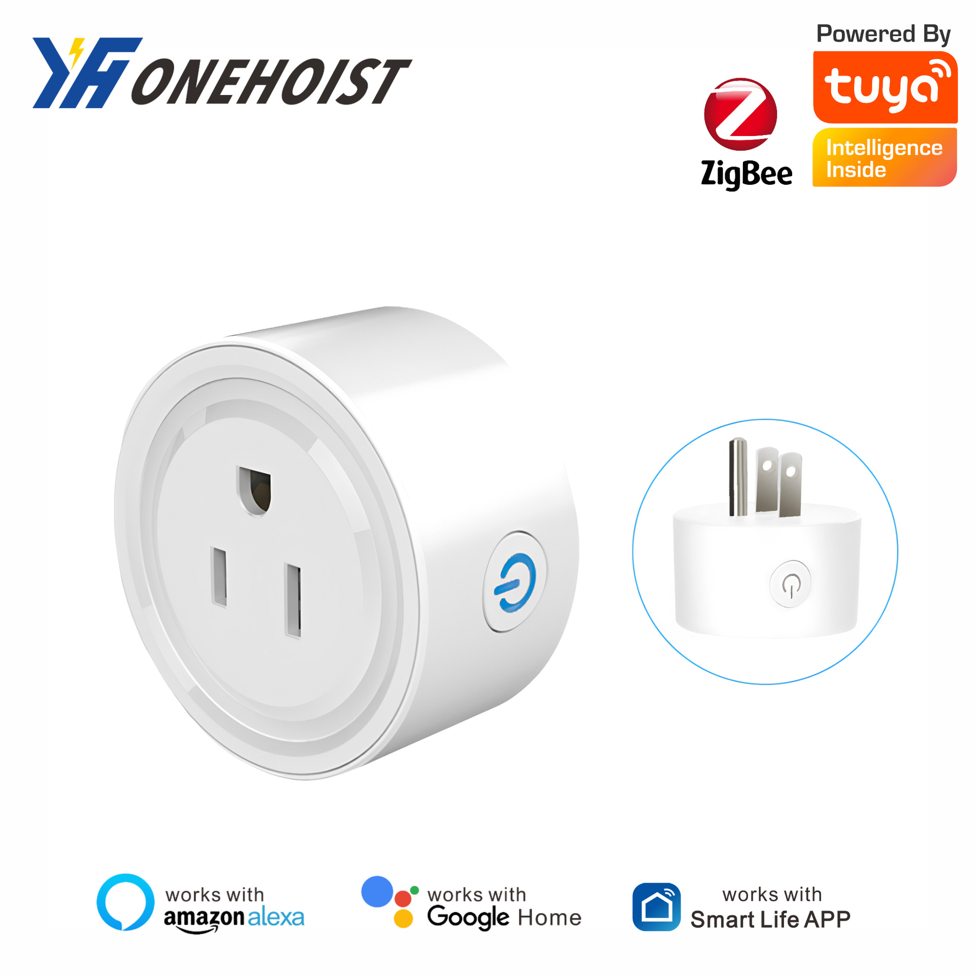 涂鸦智能zigbee美规小插头10A/16A支持手机APPAlexa语音控制无线