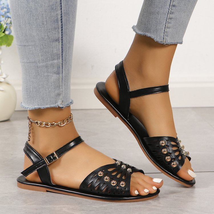 Women's Casual Solid Color Round Toe Flat Sandals display picture 12