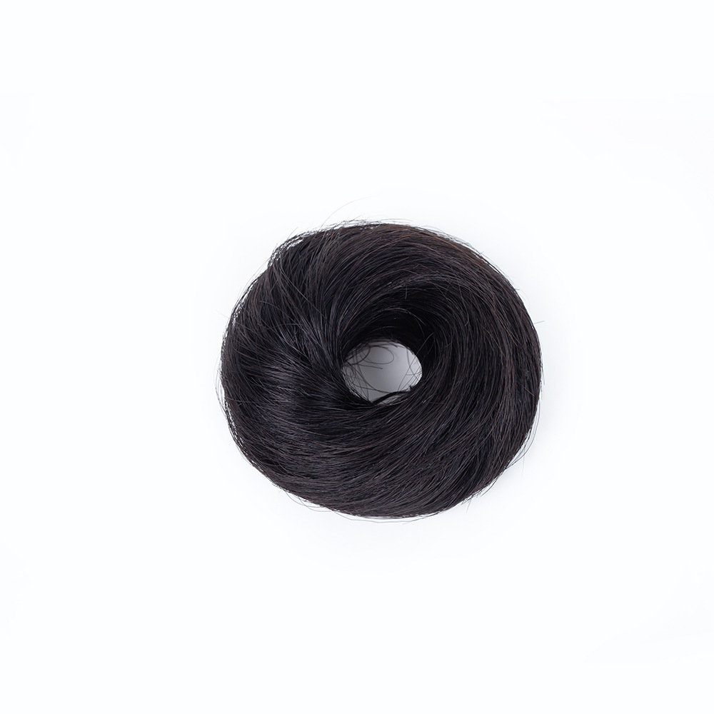 Real pelo anillo bola cabeza accesorios para el cabello peluca femenina updo artefacto mullido perezoso Hanfu estilo antiguo pelo bolsa peluca anillo