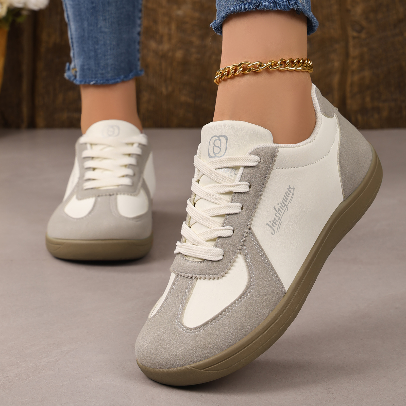 Zapatos de mujer nuevos zapatos transfronterizos temu zapatos casuales cómodos con suela suave zapatos casuales de color sólido simple al por mayor zapatos de entrenamiento alemán