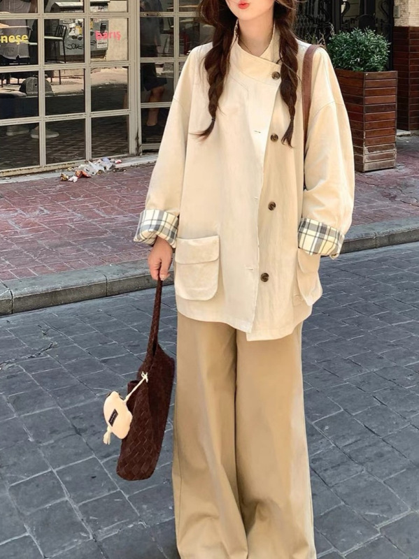 外卖到了【都市漫游】入秋仪式感满分正反两穿宽松气质风衣外套女|undefined