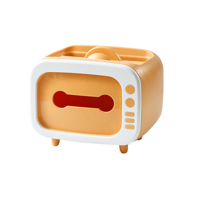 Jalea color TV caja de pañuelos lindo creativo hogar escritorio almacenamiento caja de pañuelos caja de almuerzo de almacenamiento de control remoto
