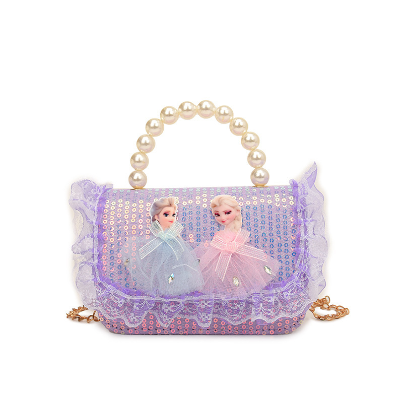 2025 nuevo lindo arco princesa bolsa de perlas portátil moda versátil mochila de hombro bolso de cambio coreano