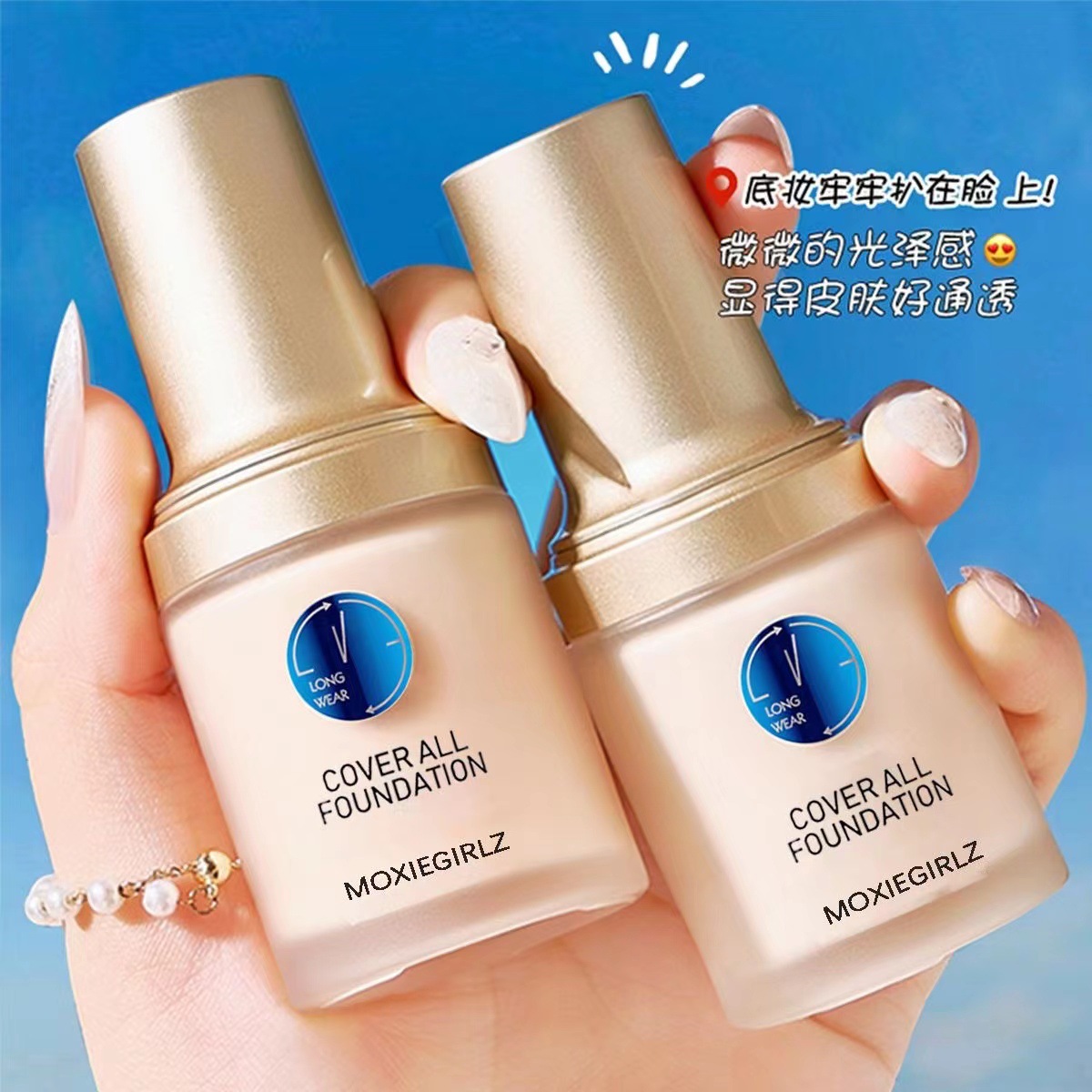 Mousse chica maquillaje limpieza y cuidado de la piel Fundación ligero anti-sudor control de aceite cosméticos corrector al por mayor image 3