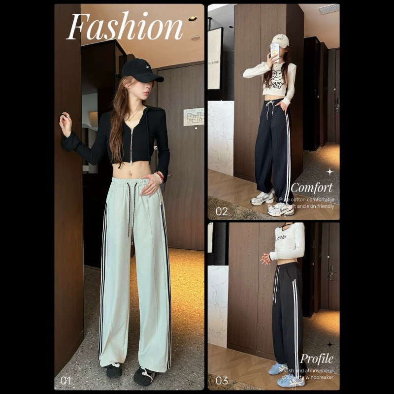 Curved-leg pants, new spring and autumn high-waisted women's pants with pockets and drawstring, casual sports pants, white fluffy pants for women, spring and autumn Curved-leg pants, new spring and autumn high-waisted women's pants with pockets and drawstring, casual sports pants, white fluffy pants for women, spring and autumn