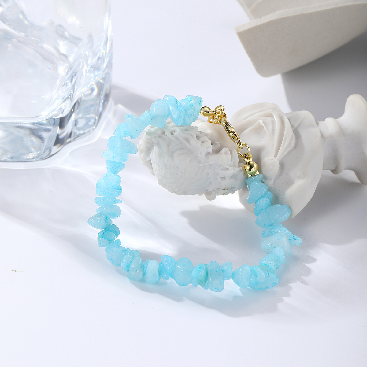 jewelry Bohemian colored gravel bracelet jewelry natural stone bracelet_voghion.com