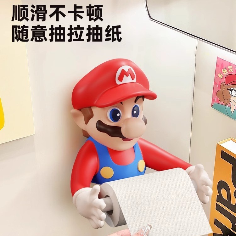 クリエイティブマリオホームバスルーム壁掛けトイレットペーパーホルダートイレットペーパーホルダーペーパータオルホルダートイレットペーパー装飾ラック|undefined