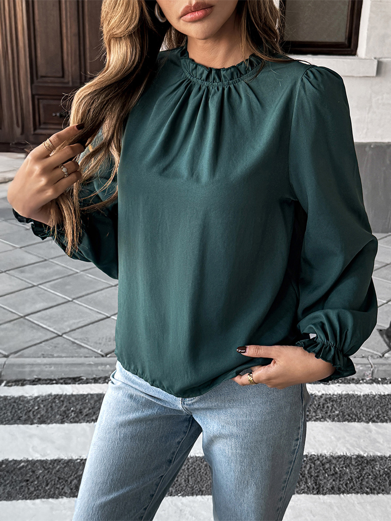 Women's Blouse Long Sleeve Blouses Casual Elegant Solid Color display picture 4