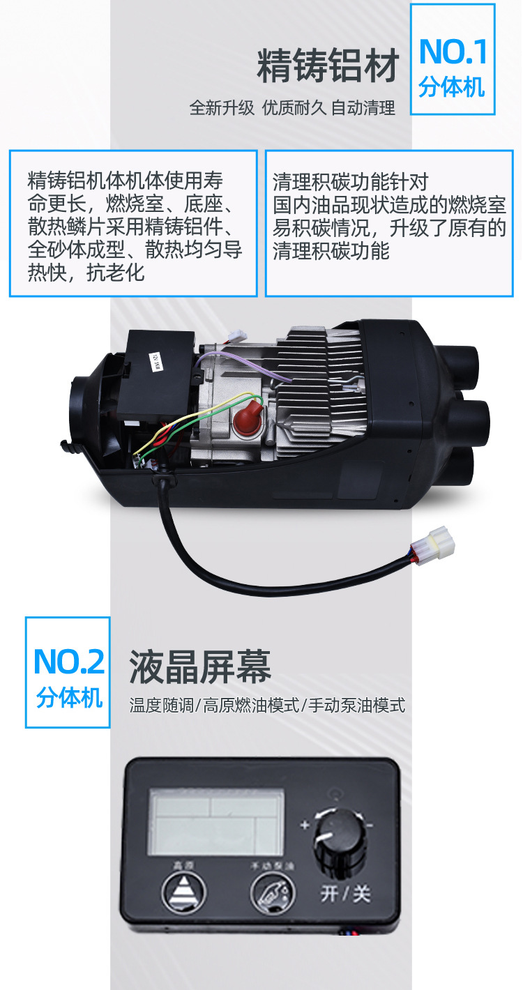 Универсальный пластиковый переключатель цифрового дисплея сплит-типа 12 В/24 В (без пульта дистанционного управления)