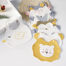 ins新款婴儿围嘴小宝宝围兜儿童卡通造型棉布口水巾