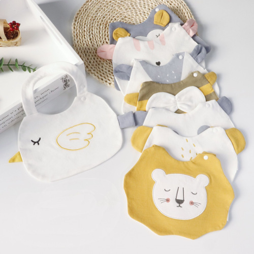 ins new baby bib baby bib children cartoon style cotton saliva towel