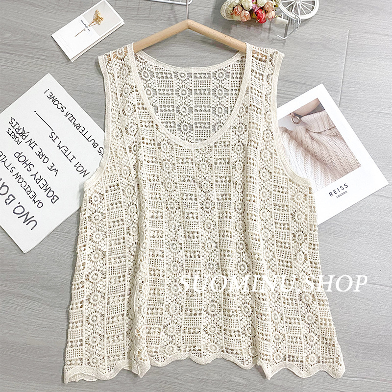 Customized spring and summer hollow literature V -neck simple and…