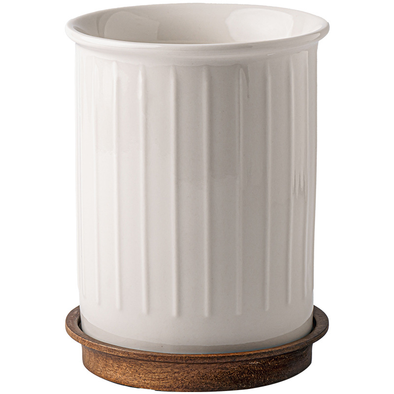 Almacenamiento simple relieve recipiente de almacenamiento de palillos de cocina caja de almacenamiento de palillos de cerámica drenado exportación transfronteriza