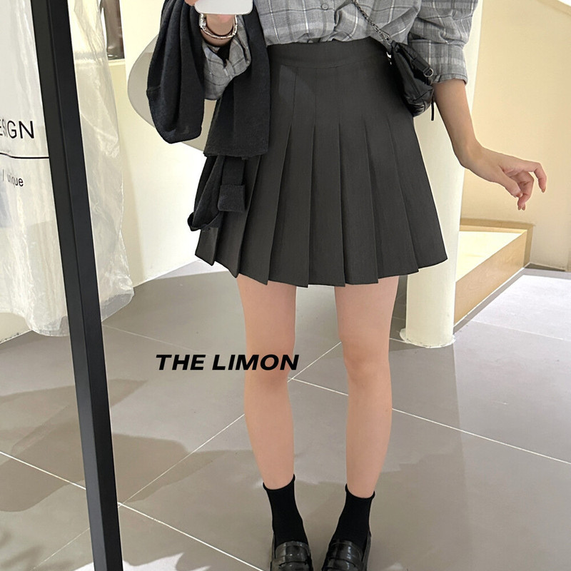 thelimon柠檬绿茶学院风显瘦减龄百褶半身裙女2025秋季小个子短裙|undefined