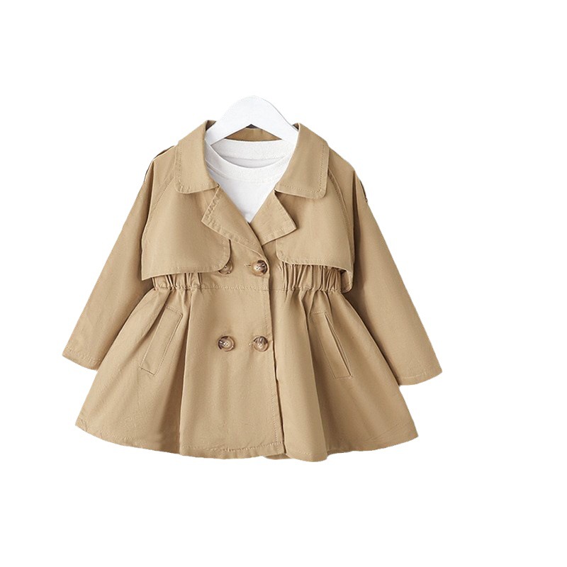 Manteau coupe-vent pour filles printemps automne 2023 nouvelle version coréenne mi-longueur petite et moyenne enfants bébé_voghion.com