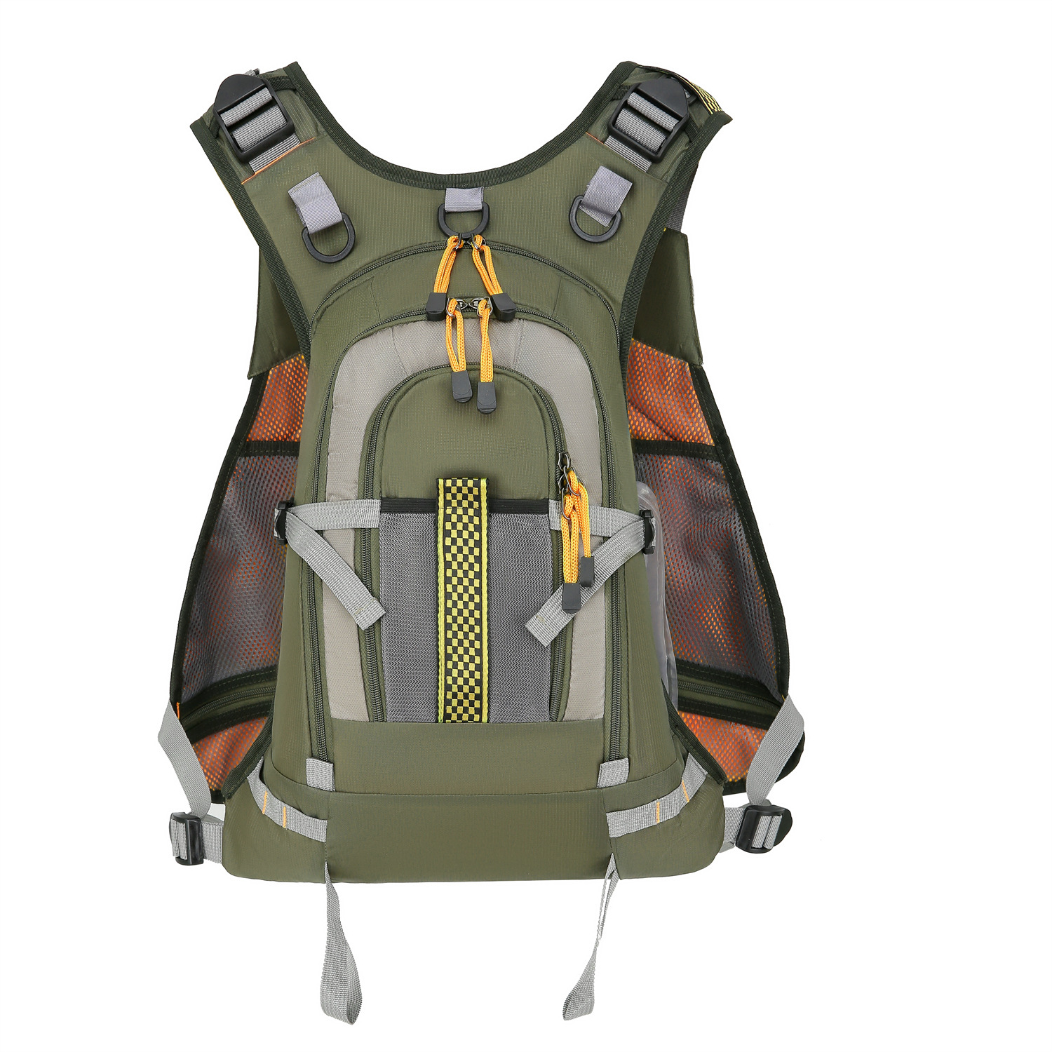 Multifuncional multibolsillo chaleco de pesca puerto chaleco de fotografía clip de caballo ocio al aire libre hombre y mujer mochila de pesca de mar hombro