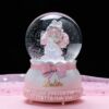 Crystal for beloved, music box, unicorn, with snowflakes, Birthday gift