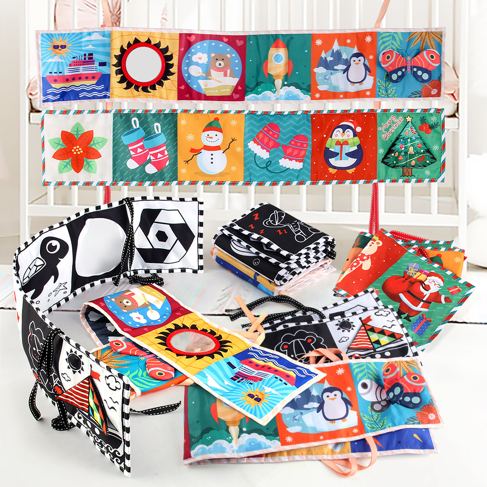 Bestselling 8-Piece Baby Cloth Book Set for Infants 0-3 Years Old, Animal Cloth Books for Christmas Gifts