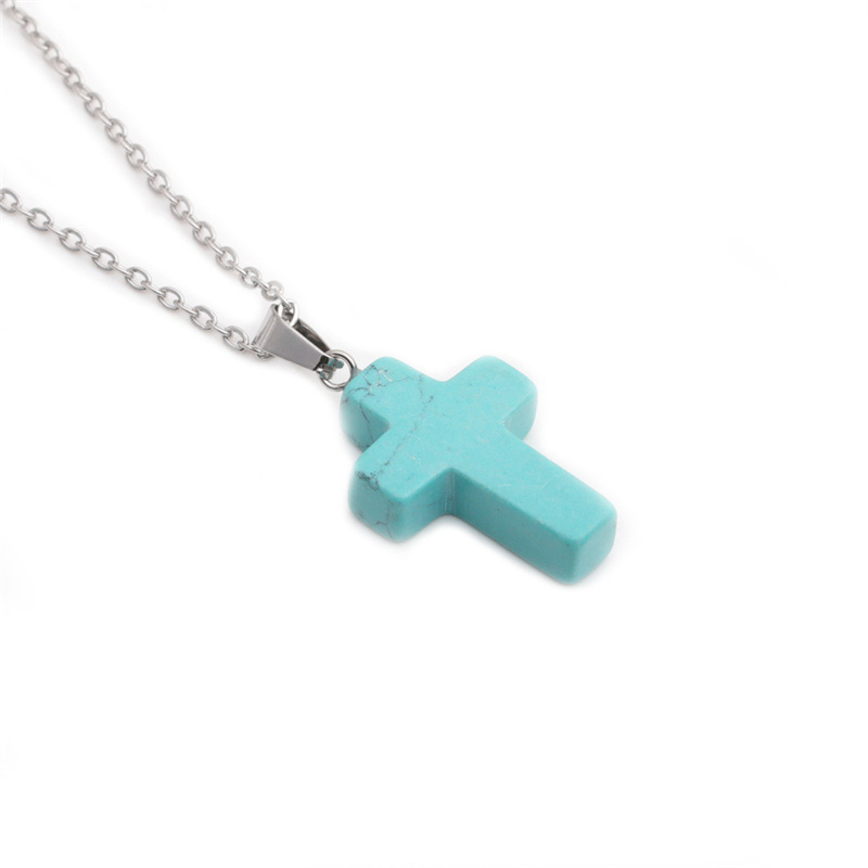 Simple Cross Stainless Steel Necklace Wholesale display picture 12